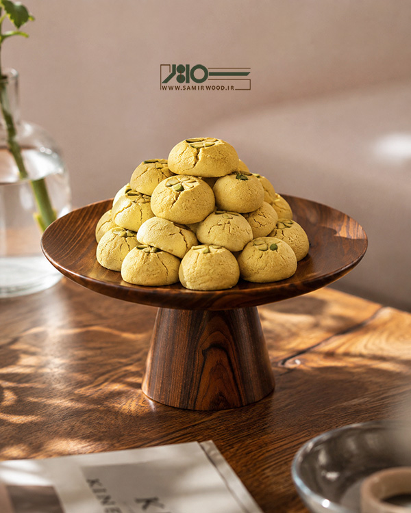 شیرینی خوری پایه دار چوبی 00796