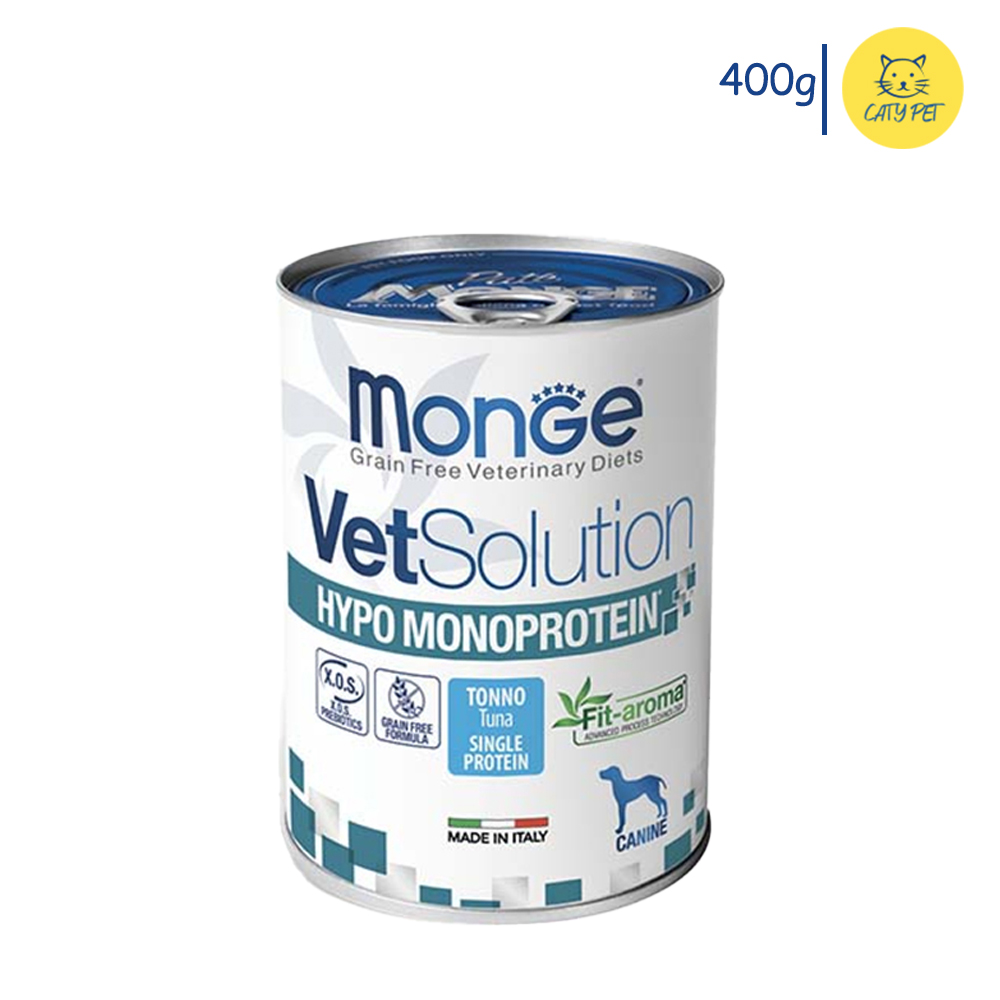 کنسرو درمانی سگ مونژه ضد حساسیت تک پروتئین Canine Hypo Monoprotein ماهی تن وزن 400 گرم