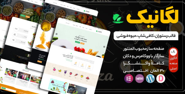 قالب فروشگاهی Leganic + اپلیکیشن