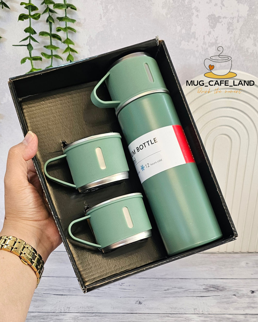 فلاسک سه کاپ استیل پک کادویی حجم 500 میل