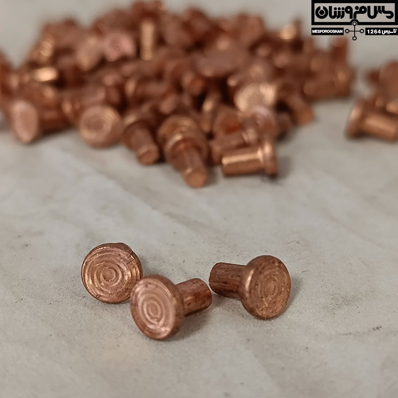 پرچ مسی سایز 8.7 در 3.9 میلیمتر مدل میخی
