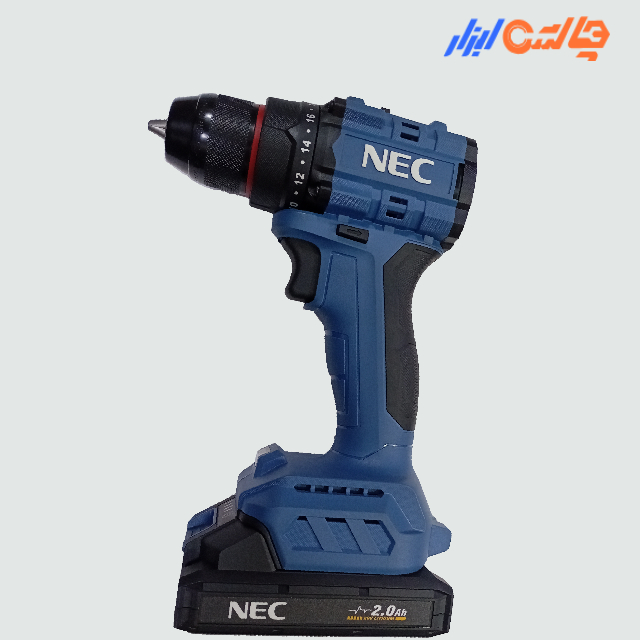 دریل شارژی 10 میلیتری فلزی 20 ولت شارژی لیتیوم براشلس NEC 2116