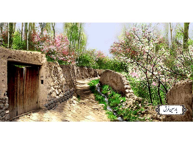 نخ و نقشه تابلو فرش طرح کوچه باغ - کد NV958