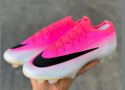 کتونی استوک فوتبال نایک مرکوریال سایز 40 تا 45 سرخابی صورتی سفید  NIKE MERCURIAL