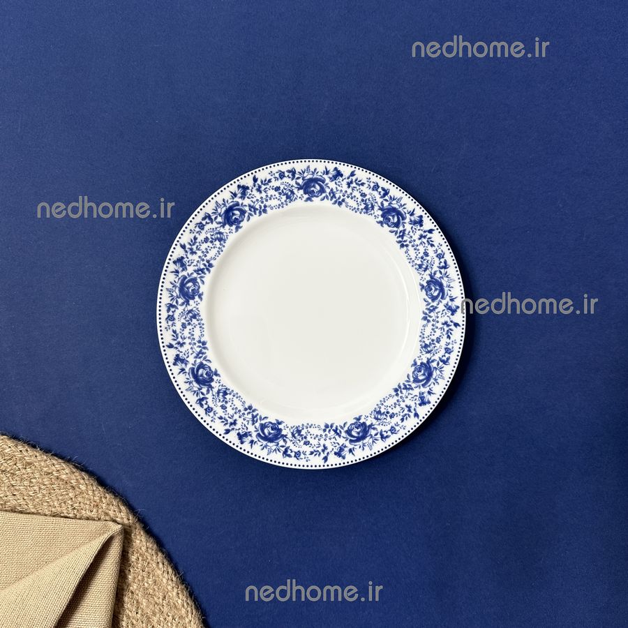 بشقاب شیرینی خوری تک چینی زرین طرح فلورنتیا نئوکلاسیک فله ای - 16 cm