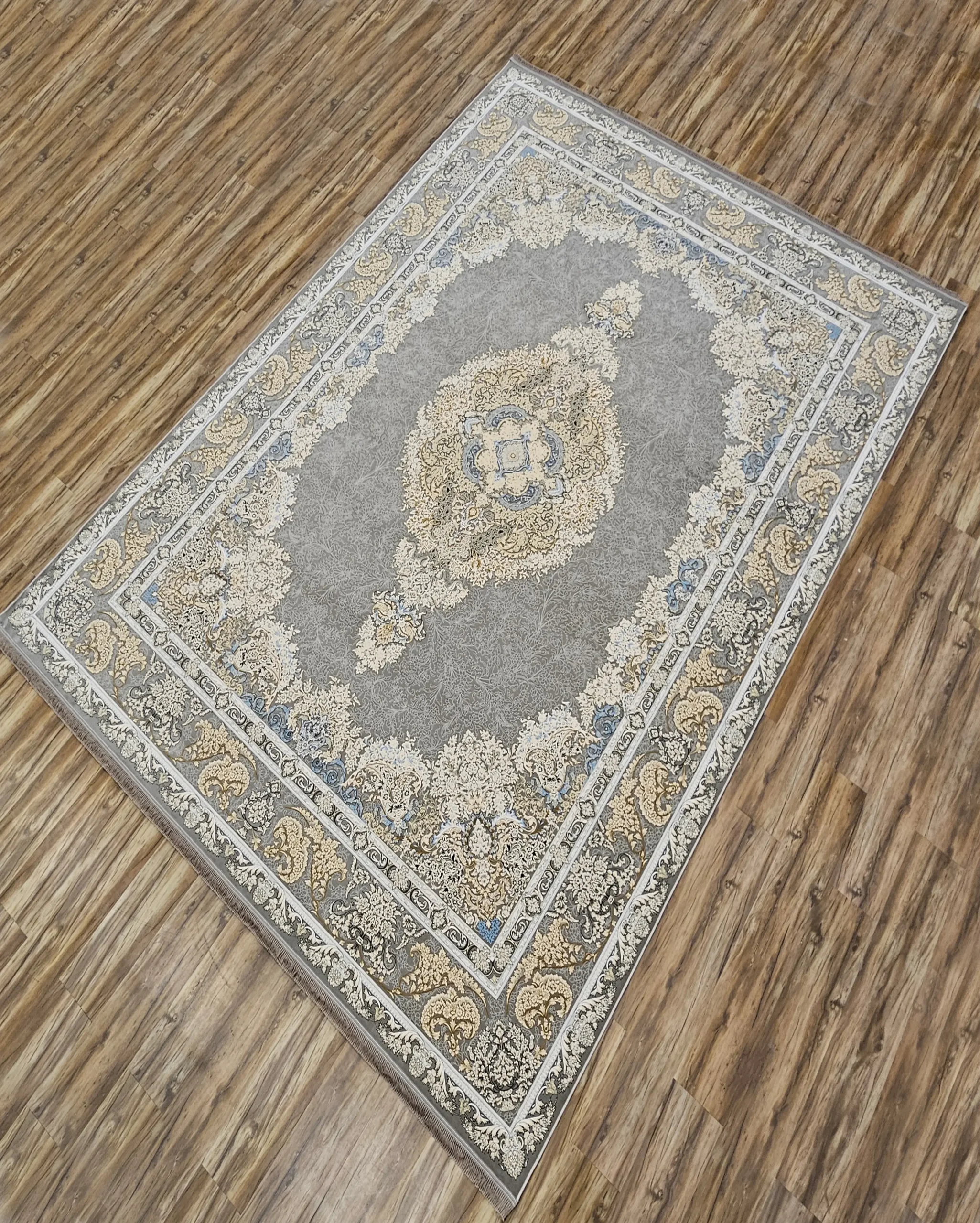 فرش 1200 شانه آکرلیک گل برجسته طرح النا کد 01223005 آرین