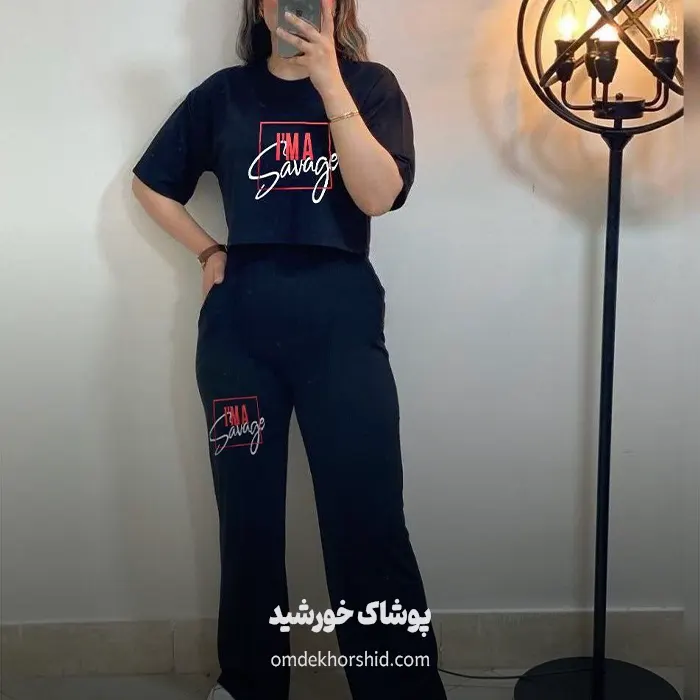 ست کراپ شلوار نخ پنبه