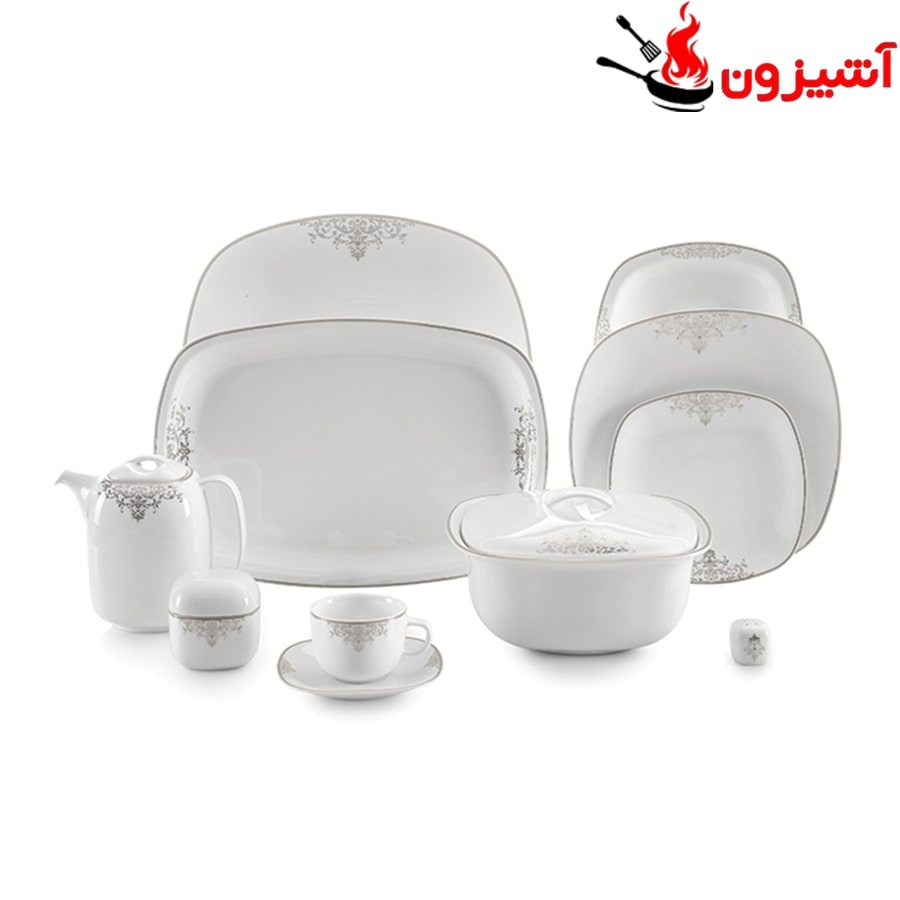 سرویس 98 پارچه 12 نفره طرح مونت کارلو پلاتینی