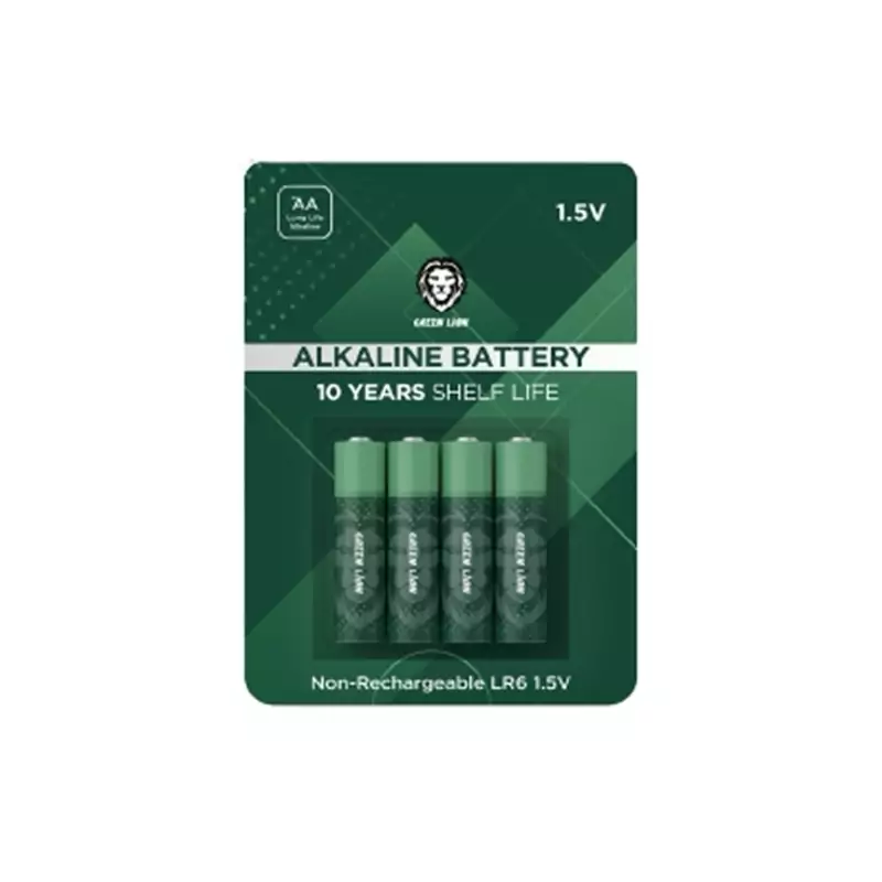 باتری قلمی گرین لاین مدل Green Lion Long-Lasting 1.5V Alkaline Battery GNAKBAA بسته 4 عددی