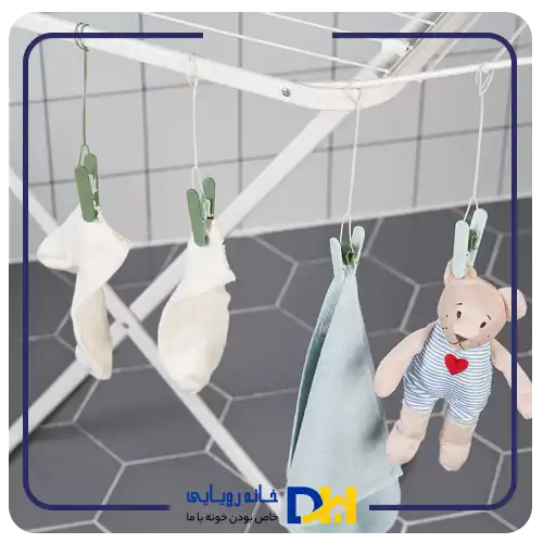 گیره لباس بنددار ۸عددی سبز ایکیا SLIBB