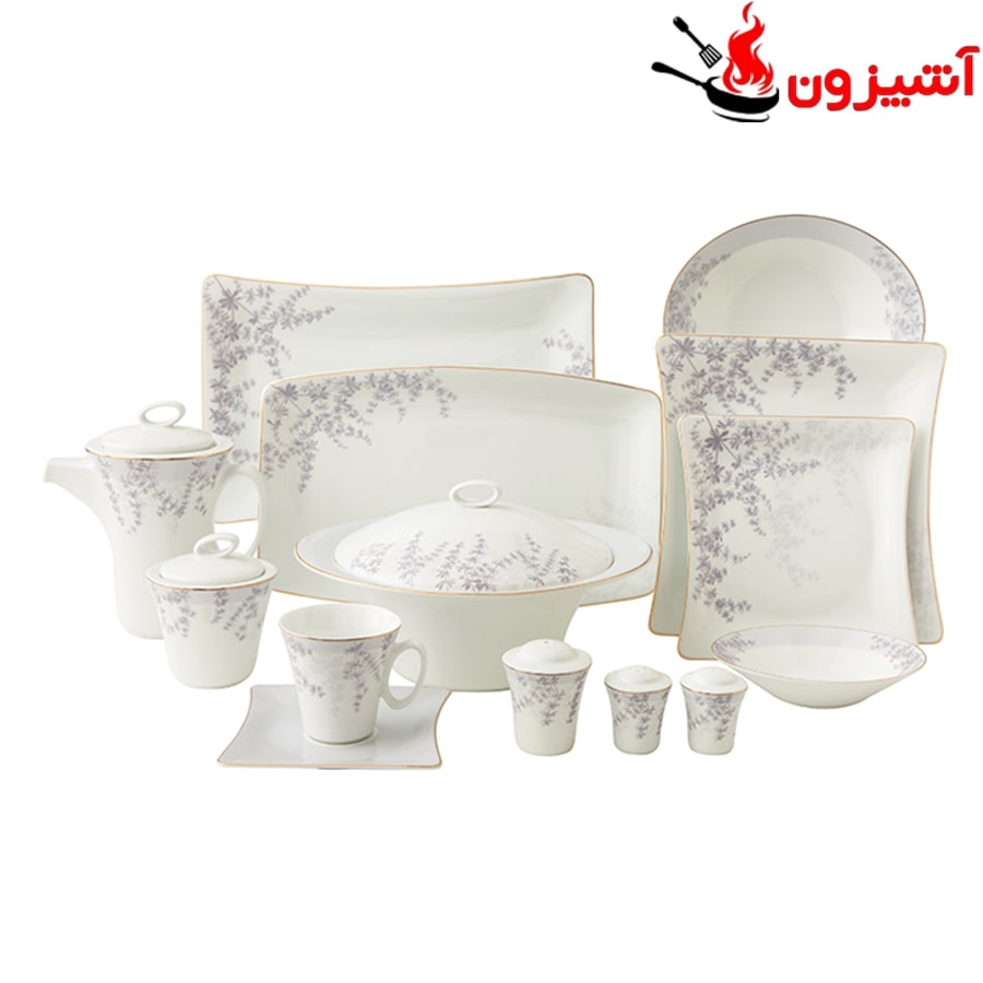سرویس 97 پارچه 12 نفره طرح فرن بنفش