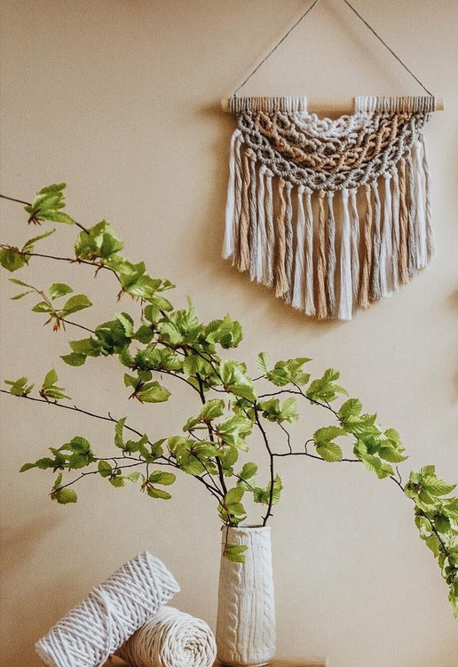 دیوارکوب مکرومه کد 162 برند گره چی و رنگ دلخواه