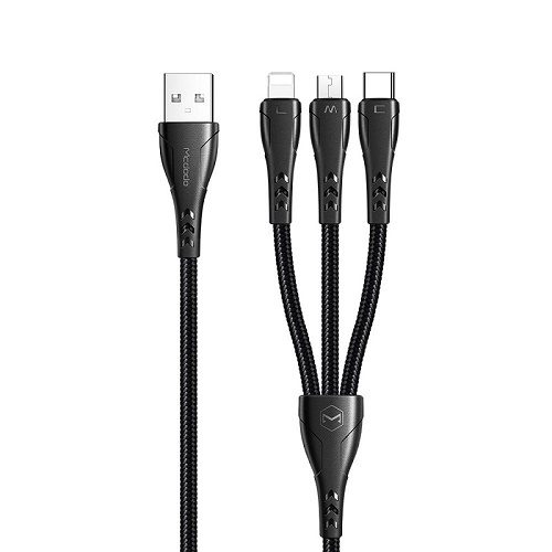 کابل سه سر مک دودو توان 15 وات طول 1.2 متر Mcdodo CA-6960 3 In 1 USB Data Cable