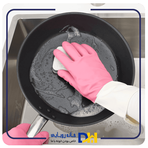 دستکش ظرفشویی مدیوم صورتی ایکیا RINNIG