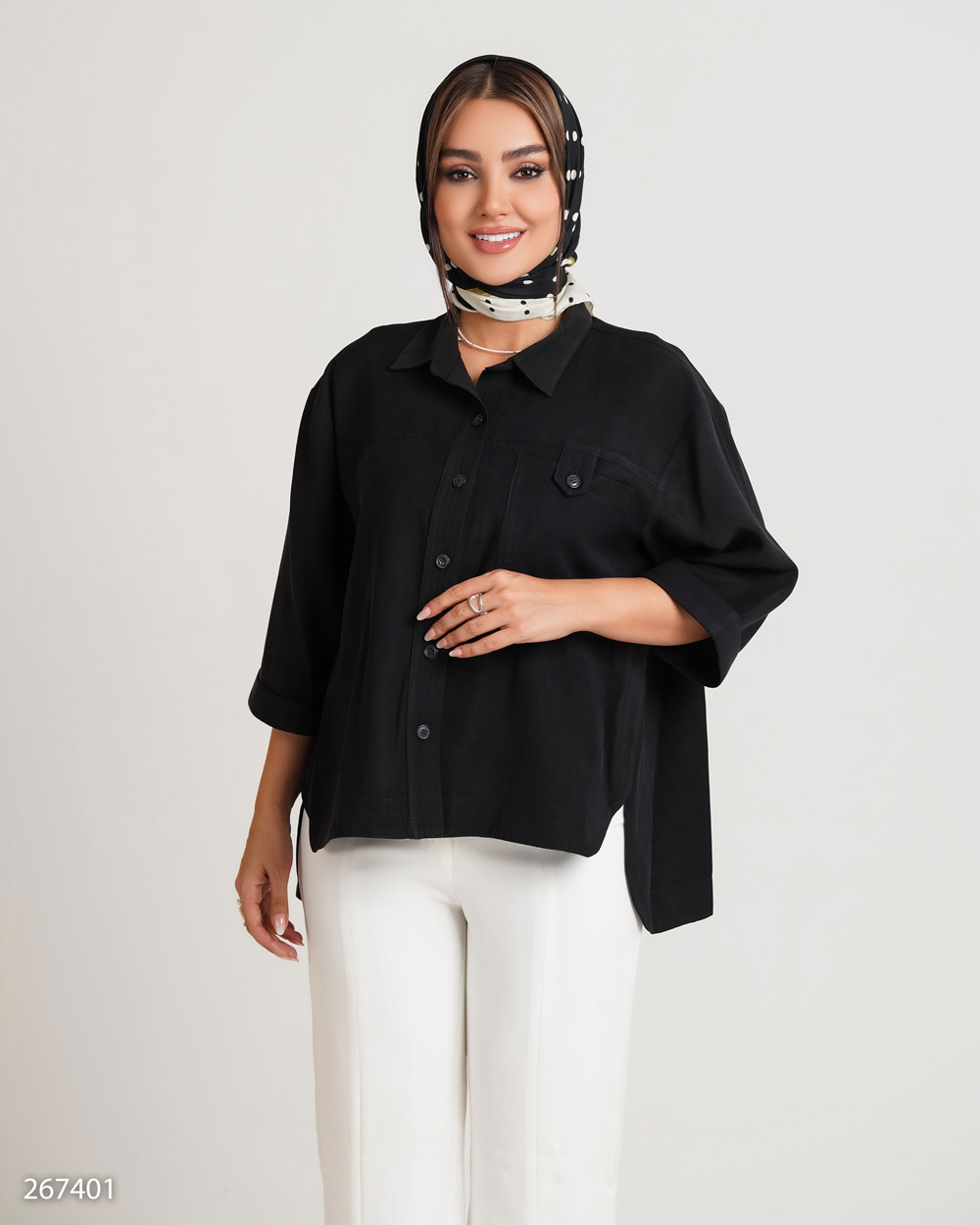 شومیز یقه مردانه مدل دلاناز کد 5002674