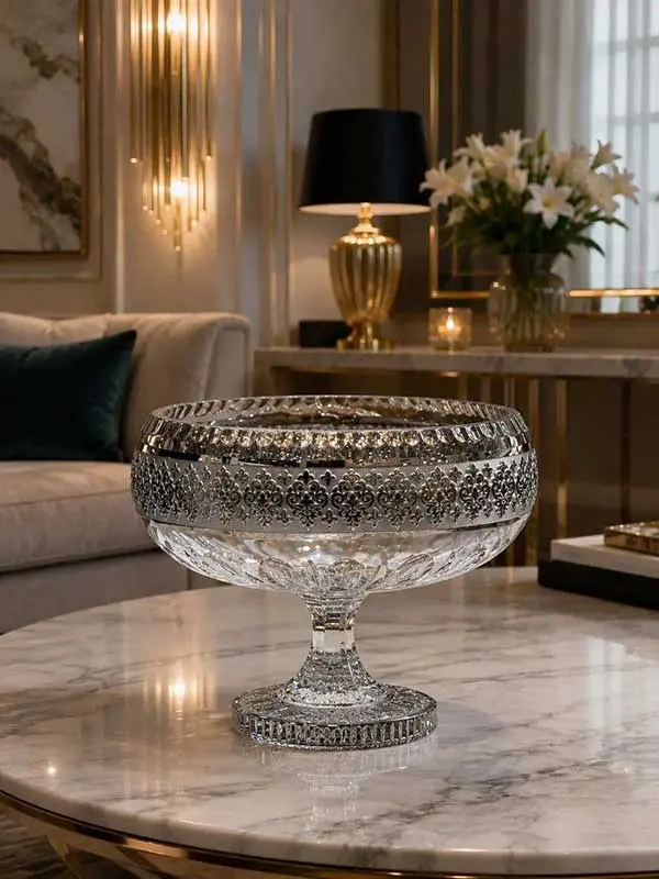 کاسه آجیل طلاکوب آیسان پلاتین کد ۲۵۵