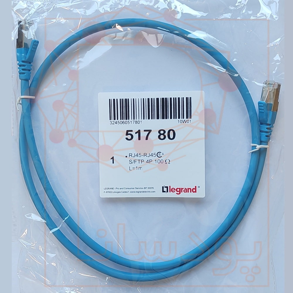پچ کورد لگراند Cat6A آبی با روکش LSZH یک متری 051780