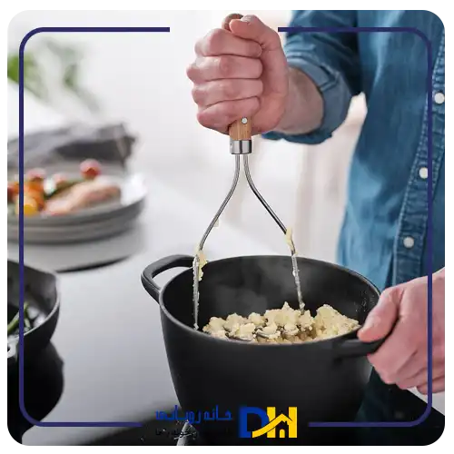 پوره کن استیل دسته چوبی ایکیا VARDAGEN