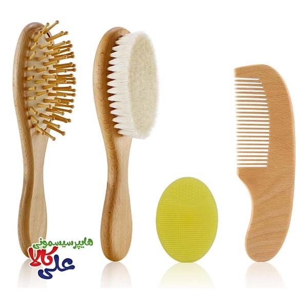 ست شانه و برس چوبی