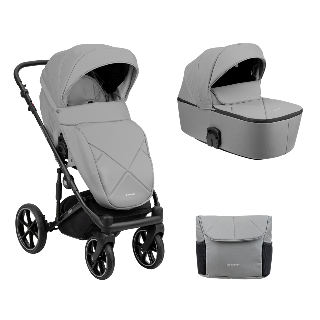 سرویس کالسکه کیکابو مدل kikkaboo amani 2in1 - طوسی