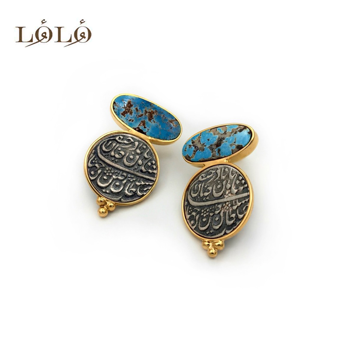 گوشواره فیروزه و سکه