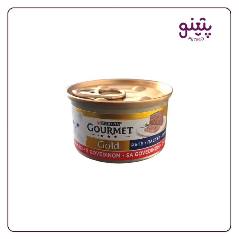 کنسرو گربه پته گورمت ترک با طعم گوشت گاو ۸۵ گرم