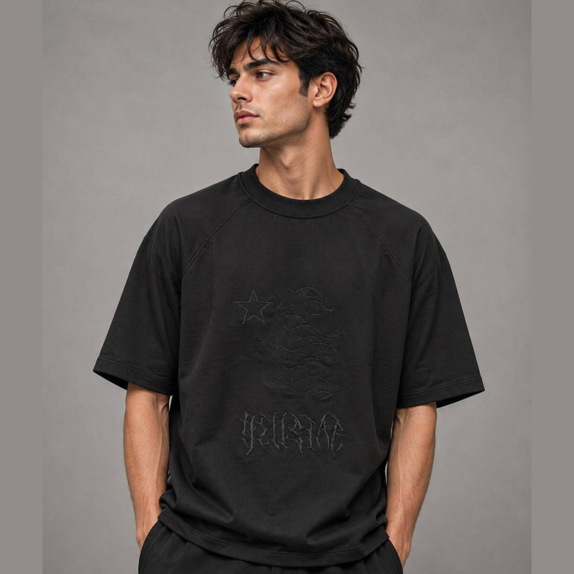 تیشرت مردانه گلدوزی رخ|بوتیک ماموت - XXL