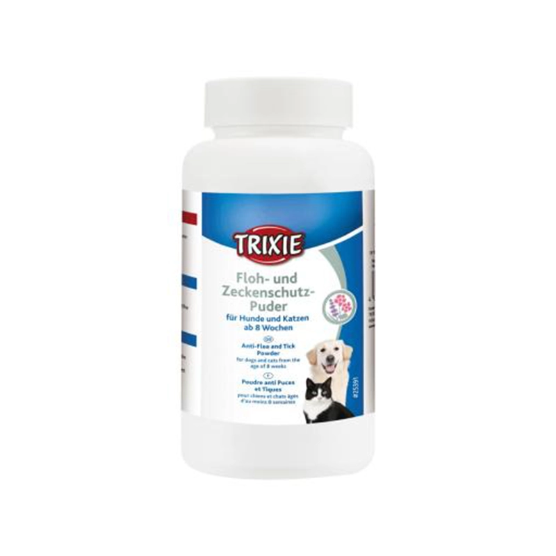 پودر ضد کک و کنه تریکسی سگ و گربه Trixie Flea and Tick Protection Powder وزن 150 گرم