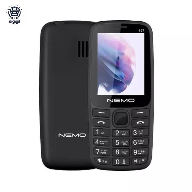 گوشی نمو E107 ظرفیت 64MB رم 32MB - مشکی, 18 ماه گارانتی شرکتی