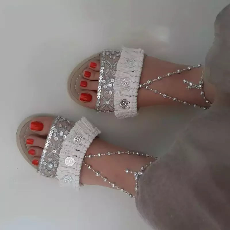 صندل مکرومه سوزندوزی کد 2239