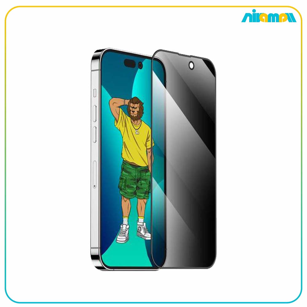 گلس گرین لاین مدل 3D Silicone Privacy مناسب برای گوشی موبایل iPhone 13 Pro Max/14 Plus
