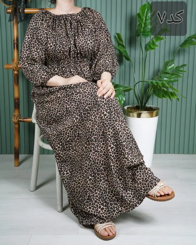 پیراهن ساحلی زنانه نخی U7615 - کد-7