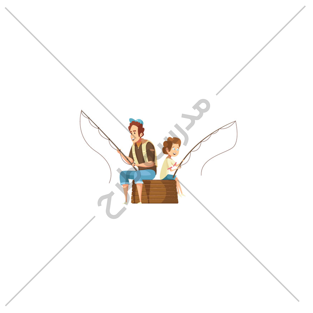 وکتور ماهیگیری با پدر