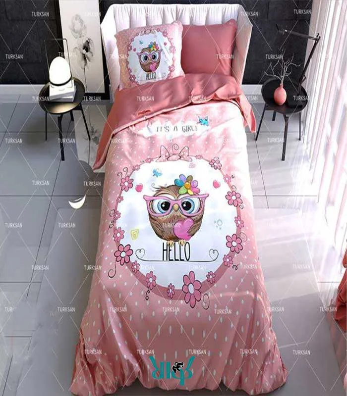 روتختی یک نفره صورتی طرح جغد کد d178