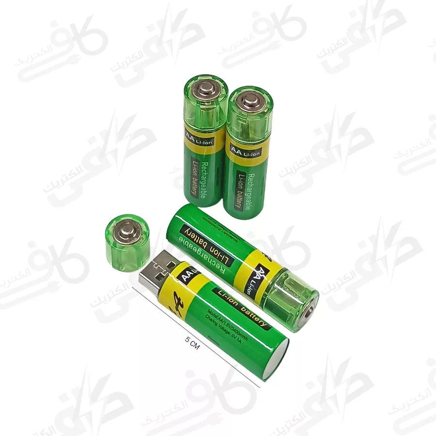 باتری لیتیوم یون 1.5 ولت 3400MA شارژی USB چهار عددی