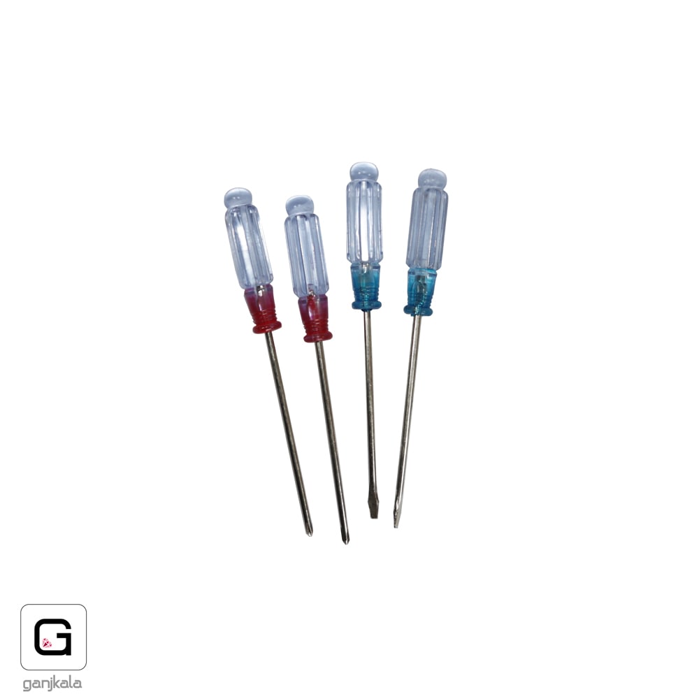 پیچ گوشتی 4 عددی ریز تخت و چهارسو