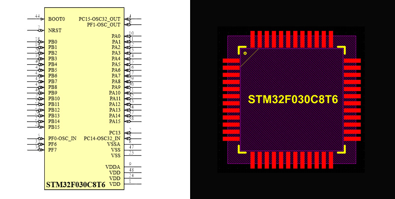فوت پرینت STM32F030C8T6