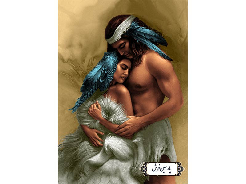 نخ و نقشه تابلو فرش طرح عشق سرخپوست - کد NC6423