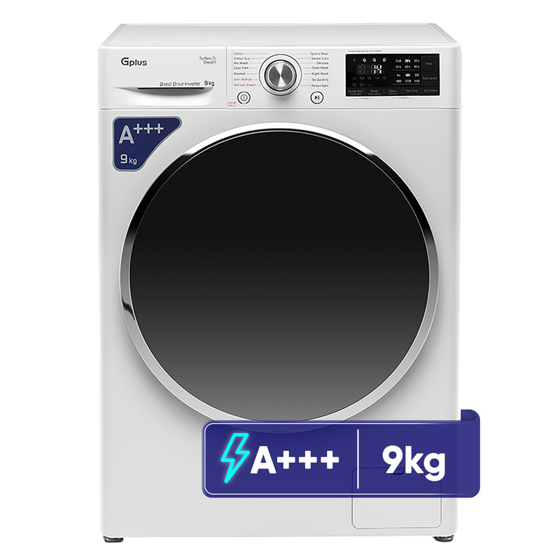 ماشین لباسشویی 9 کیلوگرم اتوماتیک جی پلاس مدل GWM-R909W - سفید