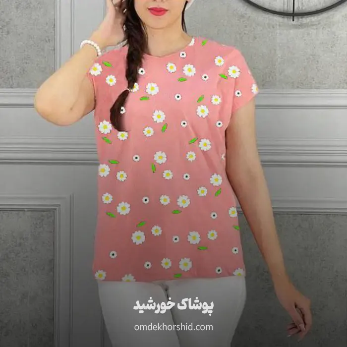 تیشرت بابونه قواره دار