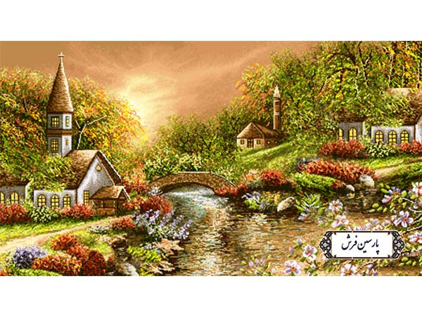 نخ و نقشه تابلو فرش پل و رودخانه - کد NV933