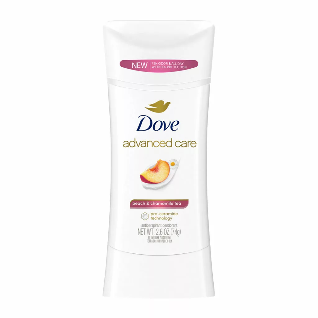 مام صابونی زنانه داو مدل هلو حجم 74 گرم – 72 ساعته dove advanced care antiperspirant deodorant stick peach & chamomile tea
