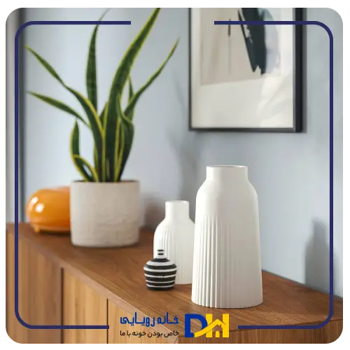 گلدان سرامیکی شیاردار سفید ایکیا KAPKASTANJ