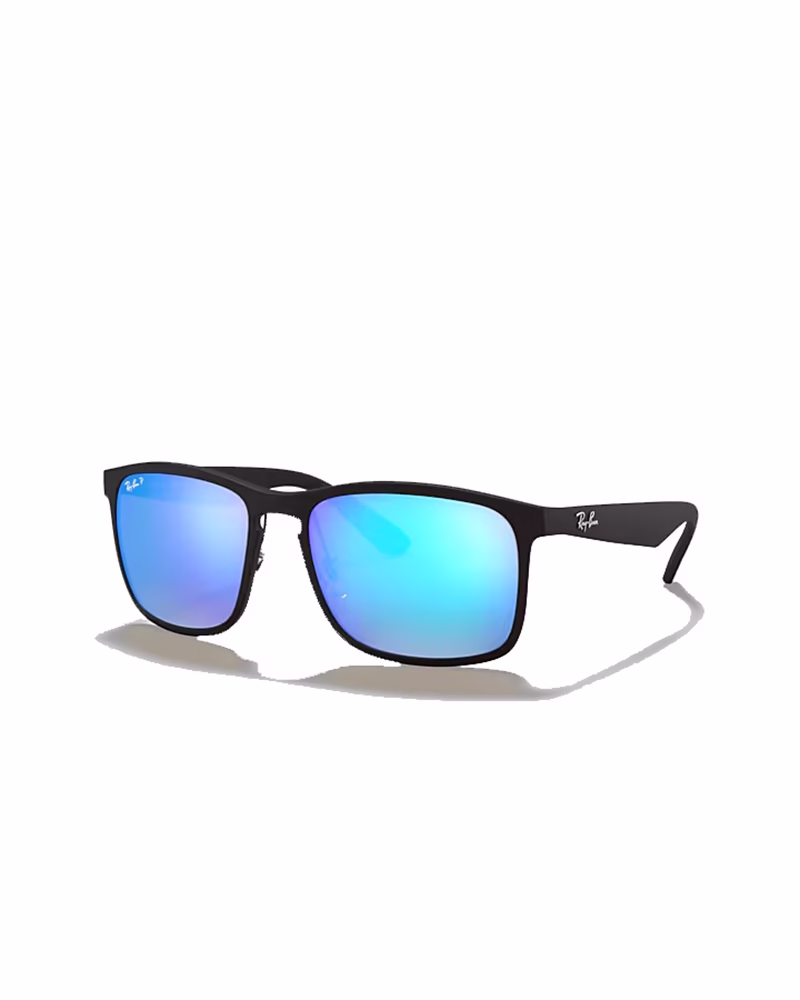عینک آفتابی اسپرت ریبن پلاریزه مدل RayBan RB4264 Polarized - فريم مشكي مات عدسي آبي آيينه اي
