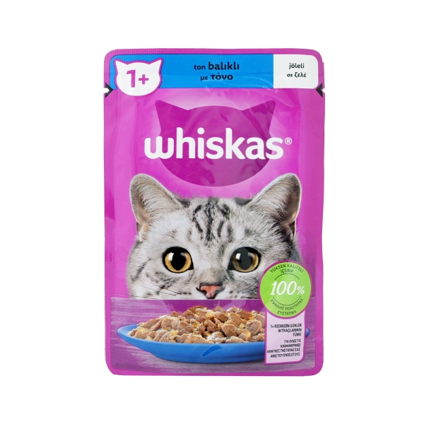 پوچ گربه بالغ ویسکاس طعم ماهی تن Whiskas With Tuna وزن 85 گرم