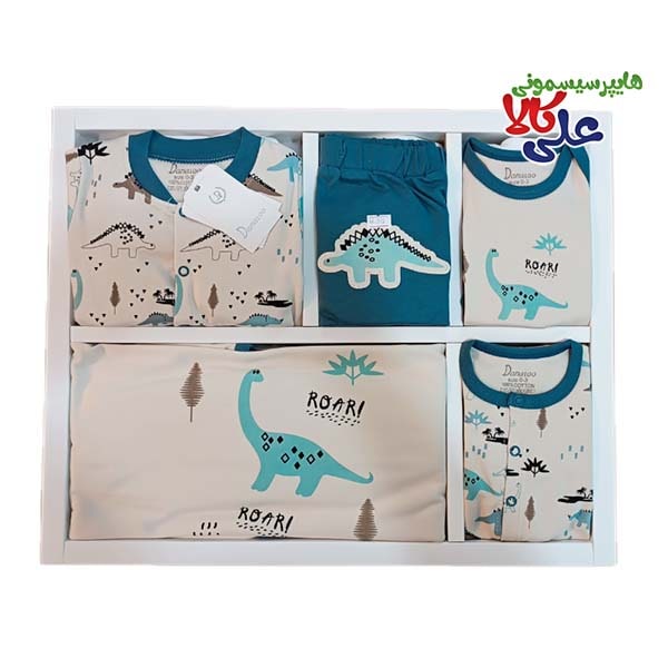 ست لباس نوزادی 13 تکه دانالو طرح دایناسور Roari