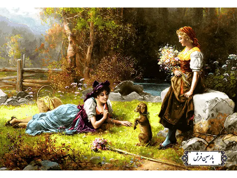 نخ و نقشه تابلو فرش طرح مهربانی دختر - کد NF2186