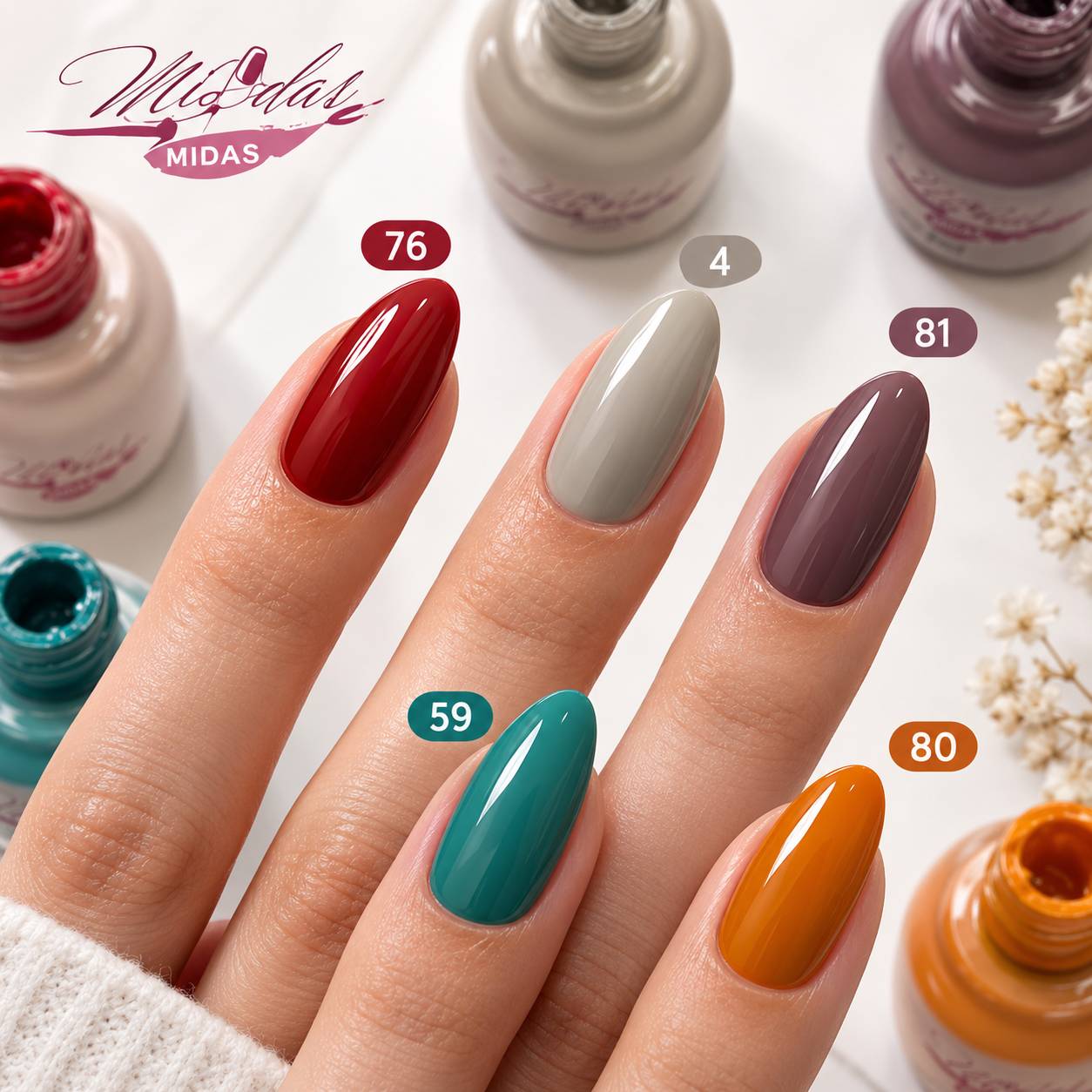 پک 5 عددی لاک ژل میداس شماره 2