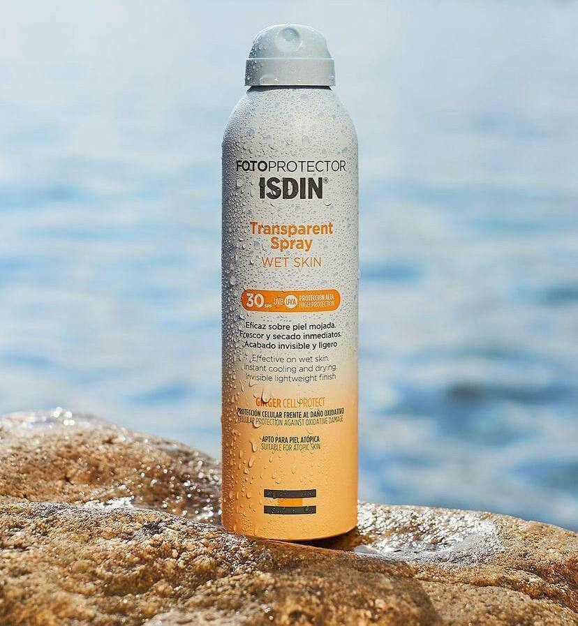 اسپری ضد آفتاب ایزدین SPF 50 حجم 250 میلیلیتر | ISDIN Fotoprotector Transparent Spray Wet Skin SPF50 250ml