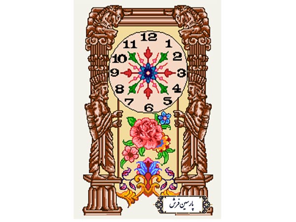 نخ و نقشه تابلو فرش ساعت هخامنشی - کد NA7024